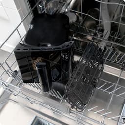 Heteluchtfriteuse - Dubbele Kamer - Gezond Koken - Twee Kijkvensters - 102 Liter - Zwart — thumbnail 4