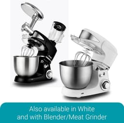Standmixer Keukenmachine - Mixer Kom - Deeg Kneden Bakken - Planetaire Beweging - 5 Liter Kom - Zwart — thumbnail 3