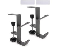 2 Pcs Handbag Holders - Desk Bag Holder met Dubbele Haak - Aluminium Legering Tafelbevestiging voor Hoofdtelefoon en Bureau Computer Tafels