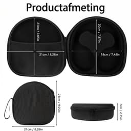 Koptelefoonhoes - Harde EVA Beschermhoes Geschikt voor Sony voor Bose - JBL Over-Ear Koptelefoons - Opberghoes - Hard Case - Zwart — thumbnail 4