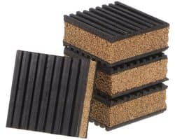 4 stuks EVA Foam Rubber Anti Vibratie Pads - [2" x 2" x 7/8"] Isolatie Rubber Pads, Anti-Slip, voor HVAC Systeem en Wasmachine, Zwart en Hout Kleur