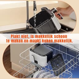 KAD® Mini-Heteluchtfriteuse - Airfryers - Airfryer xxl - Wit - 26 x 21cm x 28cm — thumbnail 5