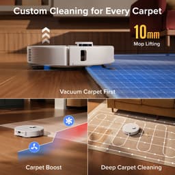 Roborock Qrevo S Pro Set-Robotstofzuiger–Alles-in-één multifunctioneel dockingstation–18500 Pa zuigkracht–Antiklitsysteem-Reactive Tech Obstakelvermijding-Intensieve tapijtreiniging 10 mm Dweilverhoging–Twee roterende dweilpads–Roborock app controle — thumbnail 3