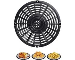 Airfryer Grill Pan - Bakplaat Vervanging - Gezond Bakken - Perforatie Ontwerp - 18 cm - Zwart