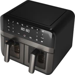 Dubbele Airfryer - Heteluchtfriteuse Manden - Gelijk Garen - Zelfreinigend Systeem - 9 Liter - Metaal — thumbnail 2