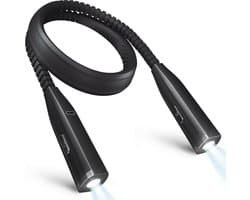 Oplaadbare Neklamp - Leeslamp Nek - Lezen in Bed - 15 Verlichtingsopties - 1300 mAh Batterij - Zwart