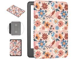 Kindle Paperwhite Hoes - E-reader Cover - Bescherming E-reader - Met Handriem - 6 inch - Matisse Daisy