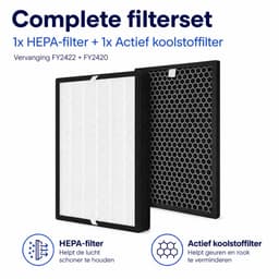 JustValue Filterset geschikt voor Philips 2000-serie Luchtreiniger – Geschikt voor Actieve Koolstof FY2420 & HEPA FY2422 — thumbnail 6
