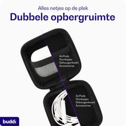 Buddi Sorted Organizer Hoesje voor Oordopjes - Compact Opbergdoosje - Tasje - Met Ritssluiting en Haakje - Hard Case - Geschikt voor o.a kabels en AirPods - 8 x 8 x 3 cm - Zwart — thumbnail 4