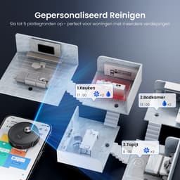Proscenic Q8 Max+ - Robotstofzuiger met Dweilfunctie - Robotstofzuiger met Reinigingsstation - 10,000 Pa Zuigkracht - Objectdetectie en Vermijding - Automatisch Leegstation - LiDAR Navigatie — thumbnail 3