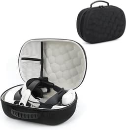 Hard Travel Case voor VR Headset - Beschermhoes voor Gaming Headset en Touch Controllers - Draagtas tegen Stoten, Vallen en Krassen - Opbergdoos voor Accessoires - Reiskoffer voor Virtual Reality Apparatuur - Zwart — thumbnail 2