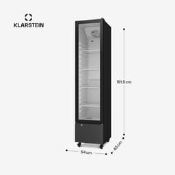 Klarstein Drankkoeler GrandCooler commerciële koelkast 220 L – met LED-verlichting (wit/blauw), instelbare temperatuur 0–10 °C, 4 planken - Drankenkoelkast - voor Bar - Thermostaat - Drankkoelkast - Drankenkoeler - Beverage Cooler — thumbnail 6