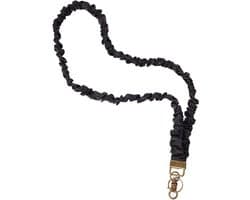 Verstelbare en Retractable Lanyard voor ID Badges, Zachte Elastische Sleutelhanger en Kaart Houder voor Onderwijs en Zorg (Zwart)