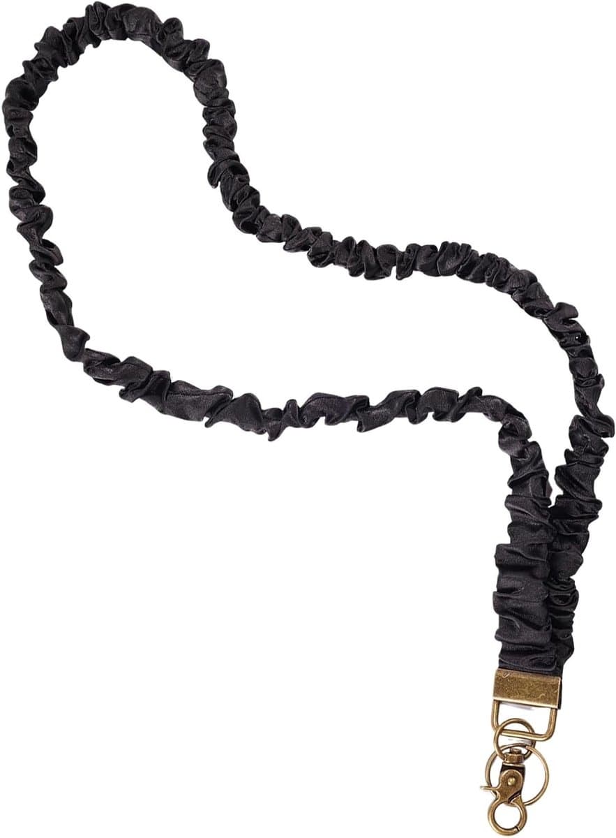Verstelbare en Retractable Lanyard voor ID Badges, Zachte Elastische Sleutelhanger en Kaart Houder voor Onderwijs en Zorg (Zwart) — afbeelding 1