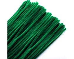 100 Stuks Groene Pijpenragers Chenille Draad voor Creatieve Klussen en DIY Decoraties - 30 cm Bending Plush Craft Wire