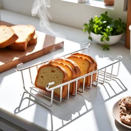 Toastrek - Broodrek - Zilver - Accessoire voor airfryer Broodrek - Toastrek - Toastgrillrek - Multifunctioneel broodrek - Uitlekrek voor airfryer - Geschikt voor het roosteren van brood en spiesjes — thumbnail 4