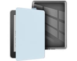 Kindle Paperwhite Hoesje - E-reader Cover - Bescherming E-reader - Zachte TPU Achterkant - 6 inch - Lichtblauw
