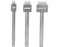 Hulpmiddel voor Leerbewerking met Diverse Tanden, 3-Delige Gaten Set voor DIY Leerprojecten 4 mm