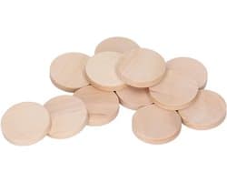 Ronde Houten Munten voor Creatieve Projecten - 50 Stuks Onbehandeld Hout, Knutselmateriaal, Decoratie en DIY Crafts