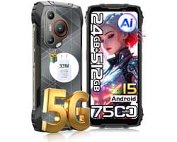 Blackview BL7000 Robuuste Smartphone 5G - 6.78 inch - Android 15 - 24GB RAM - 512GB ROM - 50MP Camera - 7500mAh met 33W Adapter - IP68 Waterdicht - NFC OTG GPS FM - Zwart