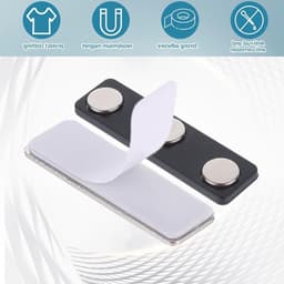 10 Stuks Magnetische Naamplaat Houder Persoonlijk Zelfklevend Metaal met 3-Punt Magneten voor Identiteitskaarten en Bedrijfspresentatie — thumbnail 3