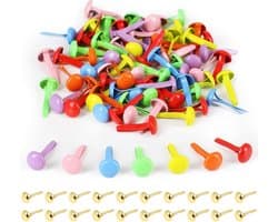 120 Stuks Mini Brads en Patroon Klemmen voor Scrapbooking, Knutselen en Kantoorgebruik