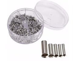 Ongeïsoleerde koperen krimpverbindingen voor draadconnectoren - 1900 stuks, geschikt voor 0.5mm tot 2.5mm² AWG kabels