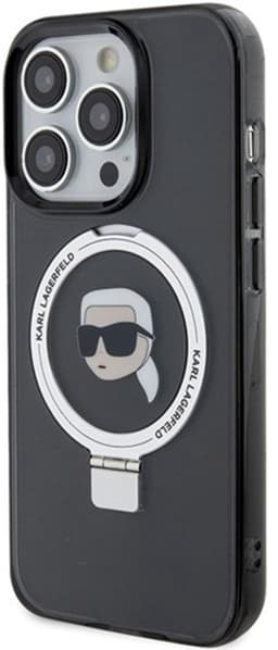 Karl Lagerfeld Serie - Magnetische iPhone 15 Pro Max Hoes - Ring Stand - Zwart — thumbnail 5