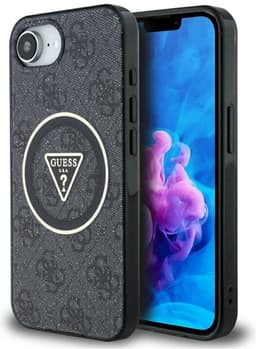 Guess IML Metal Glitter - Leren Telefoonhoes - MagSafe Compatibel - Zwart — thumbnail 1