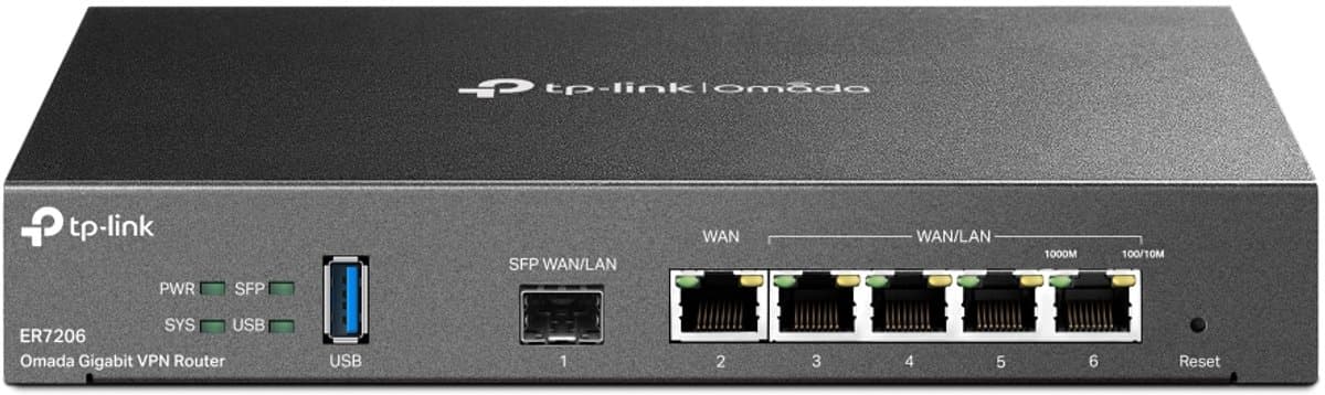 TP-Link Omada ER7206 bedrade router Gigabit Ethernet Zwar — afbeelding 1