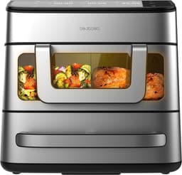 Heteluchtfriteuse Oven - Airfryer Pizzaoven - Grote Maaltijden Bereiden - Dubbele Functie - 18 Liter - Roestvrij Staal — thumbnail 1