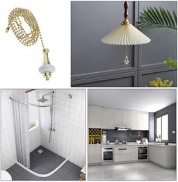 Dailygoody - Plafond Licht Ventilator - Trekkoord Gewicht - Goud - Kralen Ketting - 2 Stuks Licht Treksnoer - Geschikt voor Ventilatoren - 1 Meter — thumbnail 2