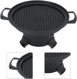 Dailygoody - Gietijzeren Hibachi-grill - Draagbare grill - Eenvoudig te monteren - 13 x 21 x 10,5 cm - Houtskoolgrill - Ideaal voor picknicks en kamperen — thumbnail 2