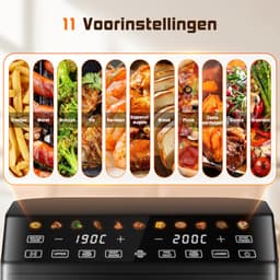 Saikefy Airfryer XXL - 11 Liter - Gestapelde Lades - 11 Programma's - Airfryer met Intelligent Touchbediening - Heteluchtfriteuse - Inclusief 4 handige accessoires — thumbnail 6