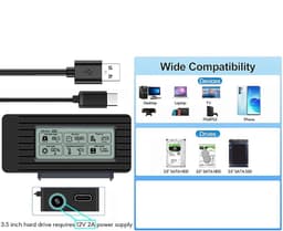 Harde schijf adapter - Externe lezer - Data overzetten - Snelle gegevensoverdracht - Tot 5 Gbps - Zwart — thumbnail 5