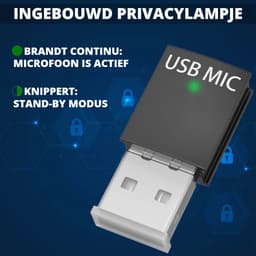 TRANSNECT Mini USB Microfoon met Ruisonderdrukking voor PC - Geschikt voor Vergadering, Bellen en Gaming — thumbnail 3