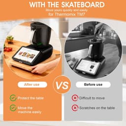 Keukenmachine Plank - Rolplank Bamboe - Apparaat Verplaatsen - Lift en Rol Systeem - 40 x 28 cm - Bamboe — thumbnail 5