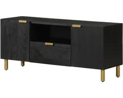 TV-kast - Lowboard Dressoir - Woonkamer Opbergen - Industriële Stijl - 105 x 33 x 46 cm - Zwart