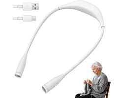 Oplaadbare Neklamp - Leeslamp nek Handsfree lamp - Lezen breien naaien - 3 kleuren 9 helderheden - 80 uur batterijduur