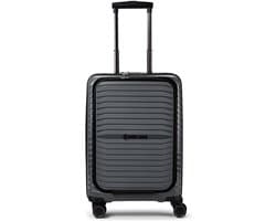 Stratic Bright + 4 wielen Cabinewagen 55 cm Laptop compartiment - Harde bagage - TSA slot - grey