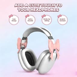 Hoofdtelefoon Clips - Accessoire Decoratie - Hoofdtelefoon Personaliseren - Dimensionaal Strikdetail - 99 x 98 x 18 cm - Roze — thumbnail 2