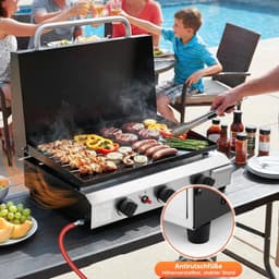 Seth Select Gas BBQ - BBQ op gas - Draagbare propaangrill - Gasbarbecue - 3 Burner Gas Grill - Gasgrill - Compact en draagbaar tafelmodel. — thumbnail 2