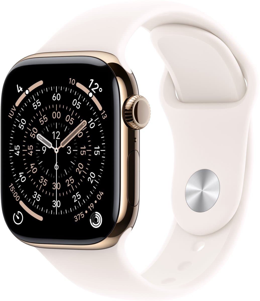 Apple Watch Series 11 gps + Cellular - 42mm titanium Case Light Blush Sport Band M/l Smartwatch Gold — afbeelding 1