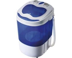 RONN® Camping Wasmachine - Mini Wasmachine - Wasmachines - Capaciteit van Kleding 3 kg - Laag Water- en Energieverbruik - Wit/Blauw - 36cm x 37cm x 53cm