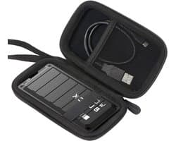Opbergcase Externe SSD - Harde Schijf Hoes - Bescherming Onderweg - Waterdicht en Schokbestendig - 14x8.5x3.8 cm - Zwart