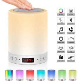 Draagbare LED-nachtlamp met touchscreen, Bluetooth-luidspreker, wekker, FM-radio, MP3-speler, TF-kaartondersteuning, AUX-ingang en handsfree belfunctie. — thumbnail 1