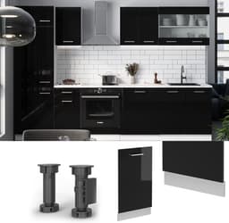 Vaatwasserpaneel - Keukenfront - Keuken Integratie - Hoogglans Afwerking - 45 cm Breed - Zwart — thumbnail 3