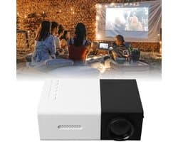 Miniprojector, 1080P Full HD-videoprojector, Draagbare Buitenbioscoopprojector, Hifi-stereoluidsprekers, HDMI, USB, Smartphone, Tablet, Tv-sticks