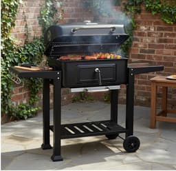 LeeuwenChoice® BBQ Pro Serie - Houtskool BBQ Wagen - Met Thermometer - Verrijdbaar met Wielen - Inclusief Zijtafels & Opbergruimte — thumbnail 4
