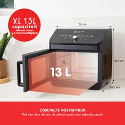 RVV® Heteluchtoven - Oven - Airfryer Oven - 13 Liter - Zwart - 35cm x 38cm x 35cm — thumbnail 3